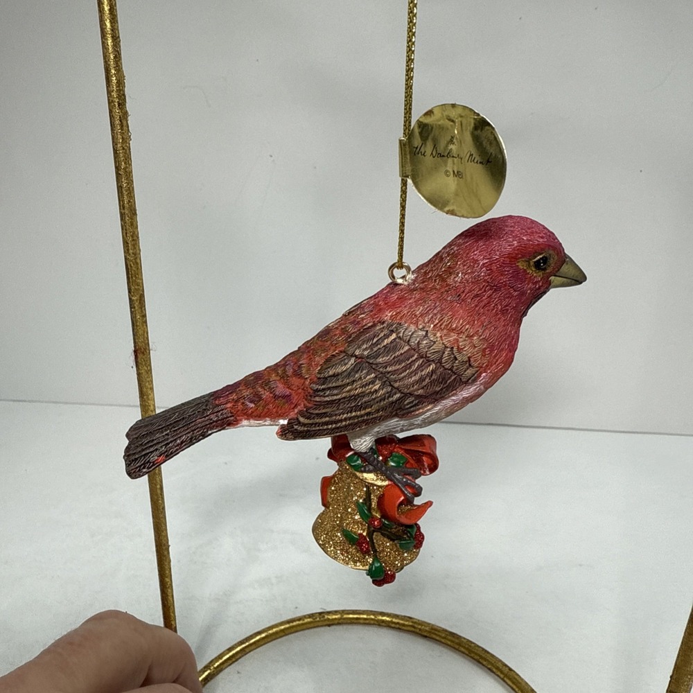 The Songbird Christmas‎ Purple Finch ornament By Danbury Mint With Tag - Picture 4 of 7